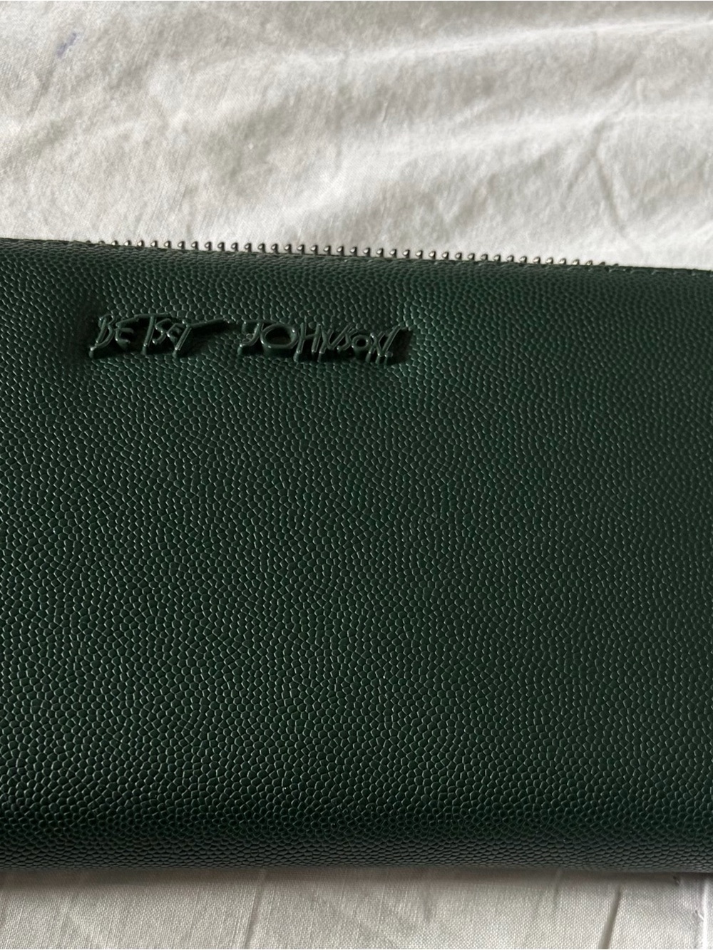Betsey Johnson Dark Green Zip Wristlet